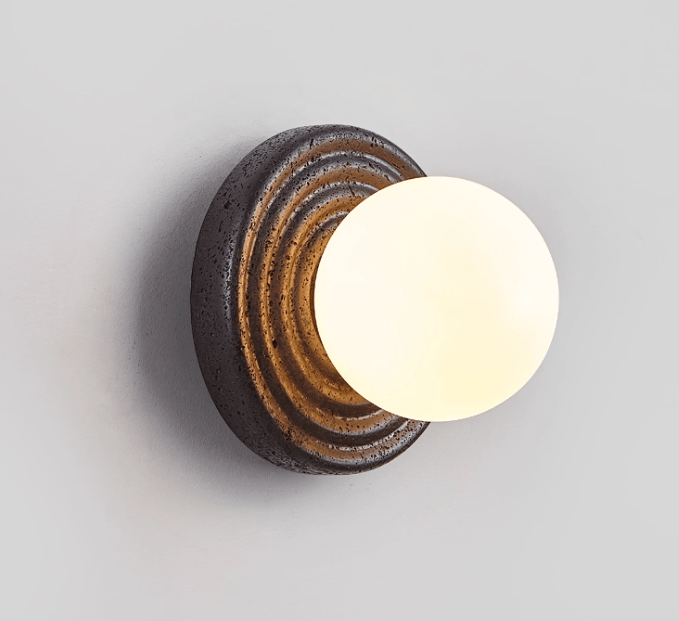 Eurybia - Concentric Travertine Ring Sconce