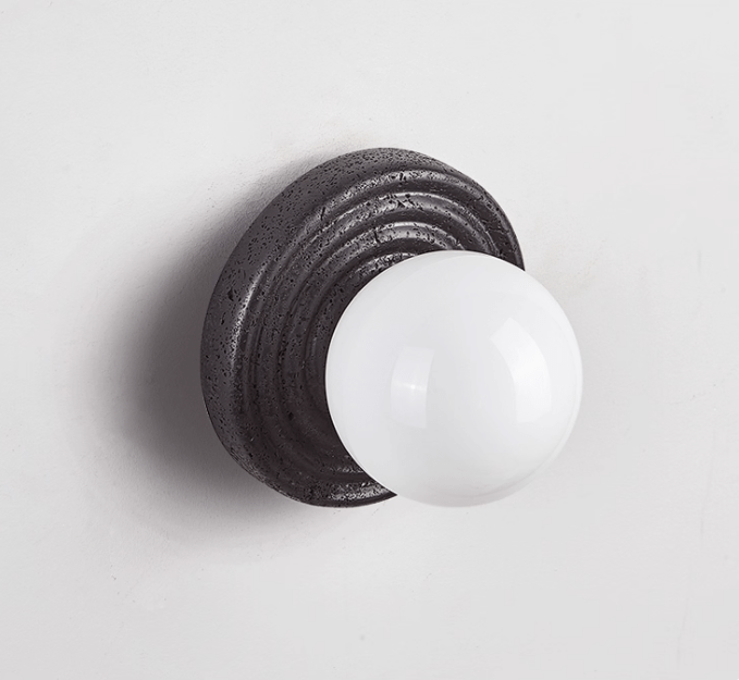 Eurybia - Concentric Travertine Ring Sconce
