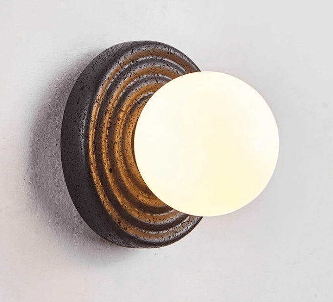 Eurybia - Concentric Travertine Ring Sconce