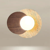 Kymodoke - Travertine and Glass Globe Wall Lamp