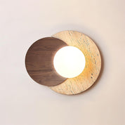 Kymodoke - Travertine and Glass Globe Wall Lamp