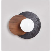 Themisto - Black Travertine and Walnut Sconce