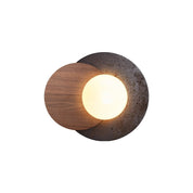 Themisto - Black Travertine and Walnut Sconce