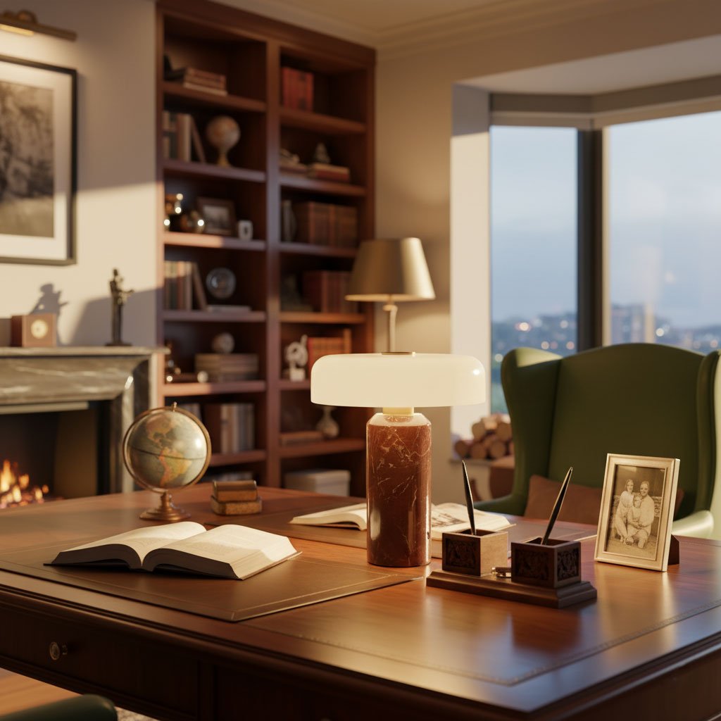 Hespera - Cordless Marble and Opaline Glass Table Lamp