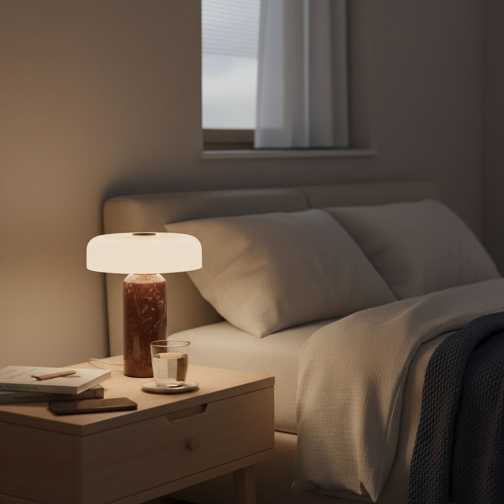 Hespera - Cordless Marble and Opaline Glass Table Lamp