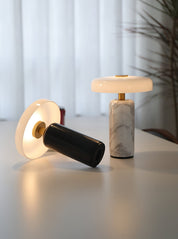 Hespera - Cordless Marble and Opaline Glass Table Lamp
