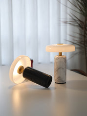 Hespera - Cordless Marble and Opaline Glass Table Lamp