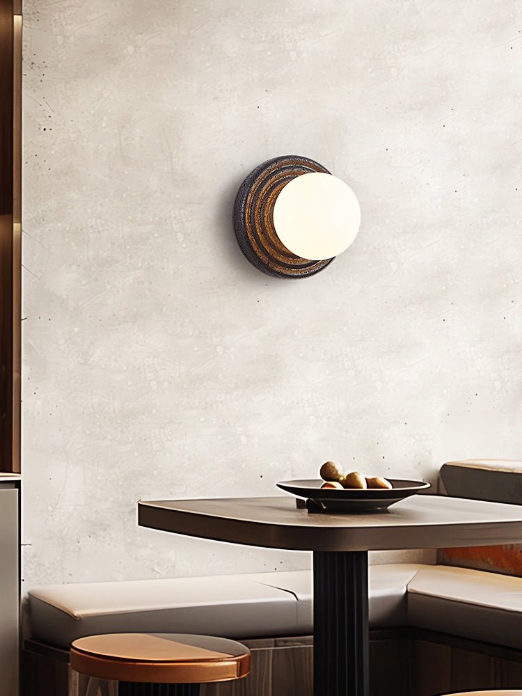 Eurybia - Concentric Travertine Ring Sconce