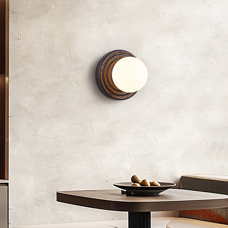 Eurybia - Concentric Travertine Ring Sconce