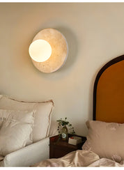 Laomedeia - Travertine and Opal Glass Sconce