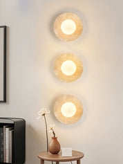 Laomedeia - Travertine and Opal Glass Sconce