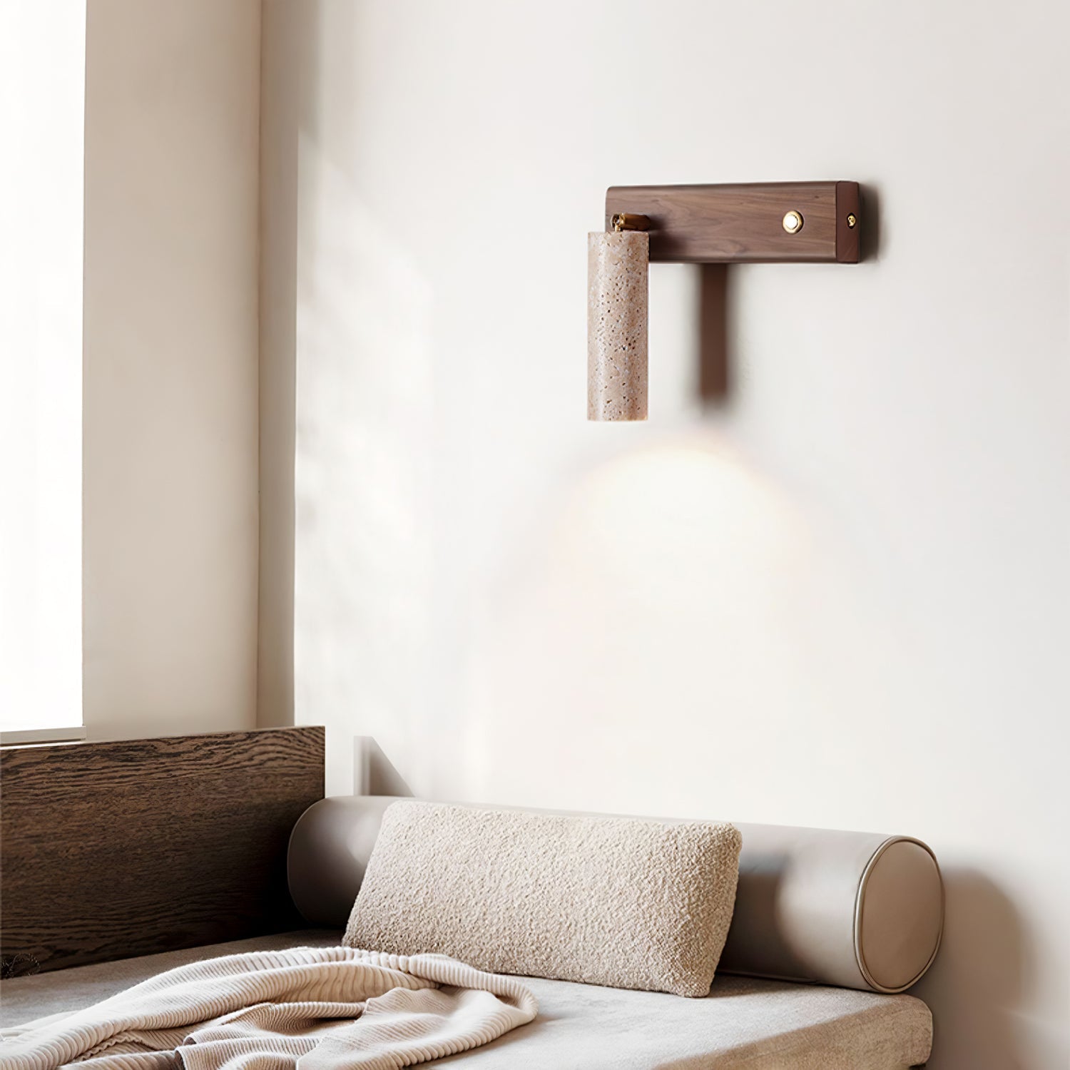 Orpheus - Travertine Torch Wall Lamp