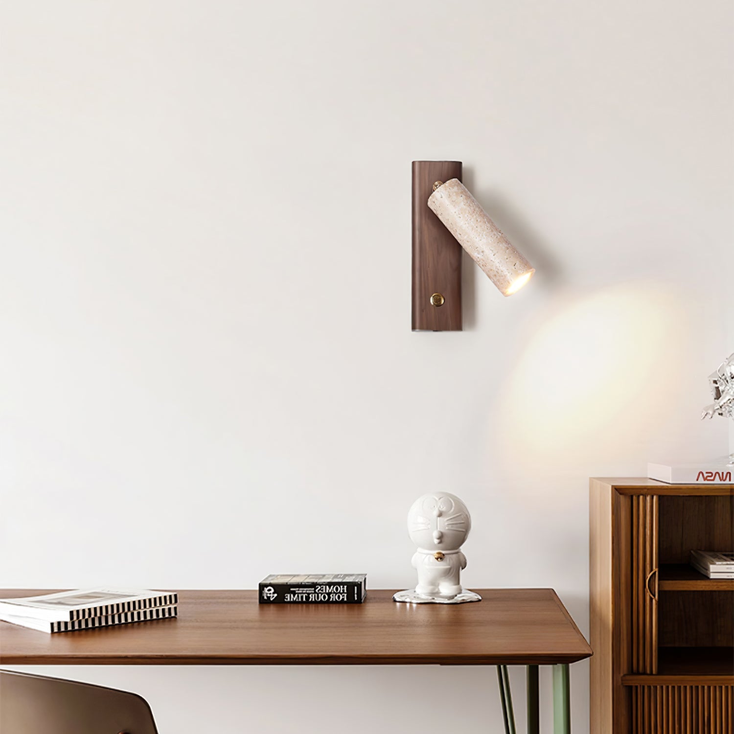 Orpheus - Travertine Torch Wall Lamp