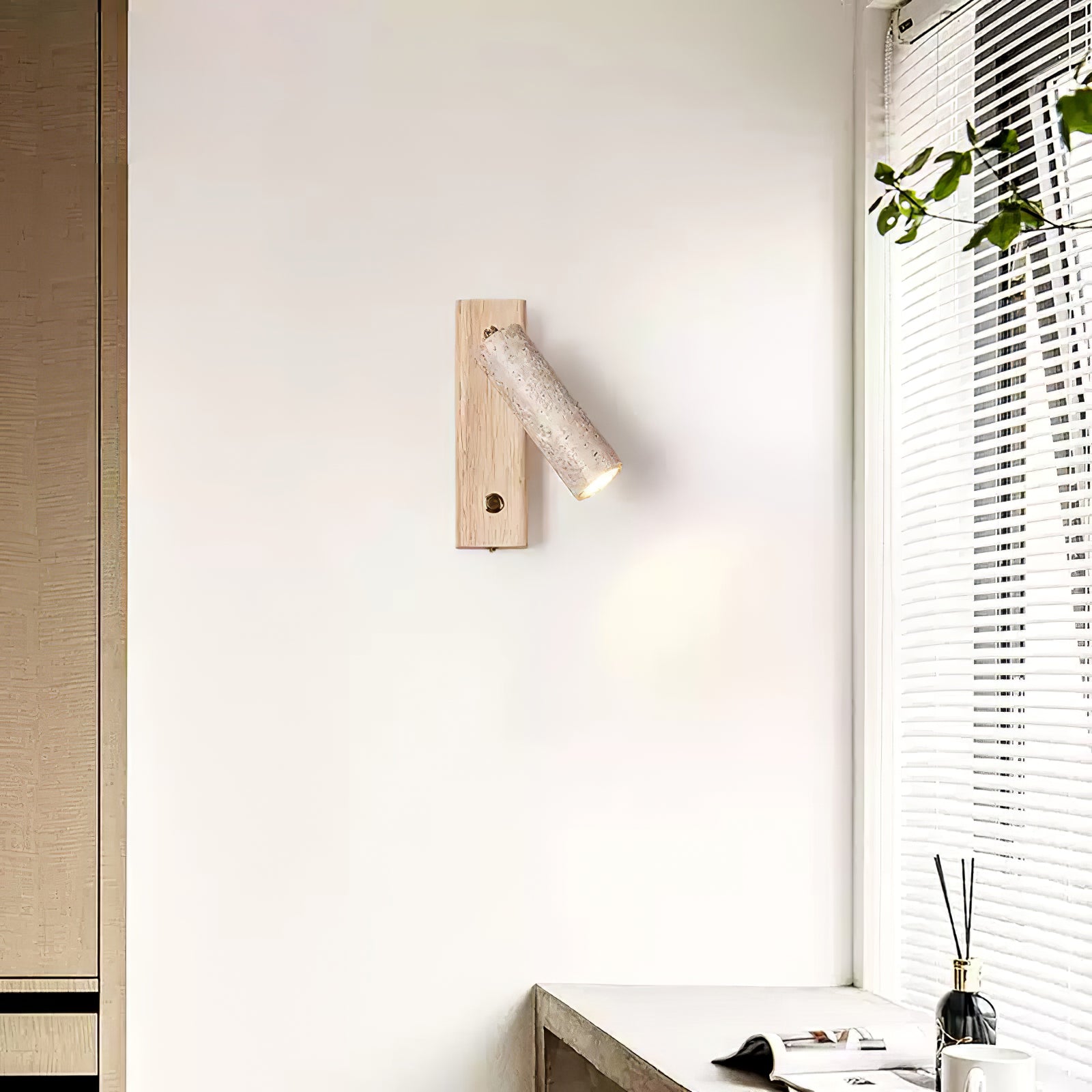 Orpheus - Travertine Torch Wall Lamp