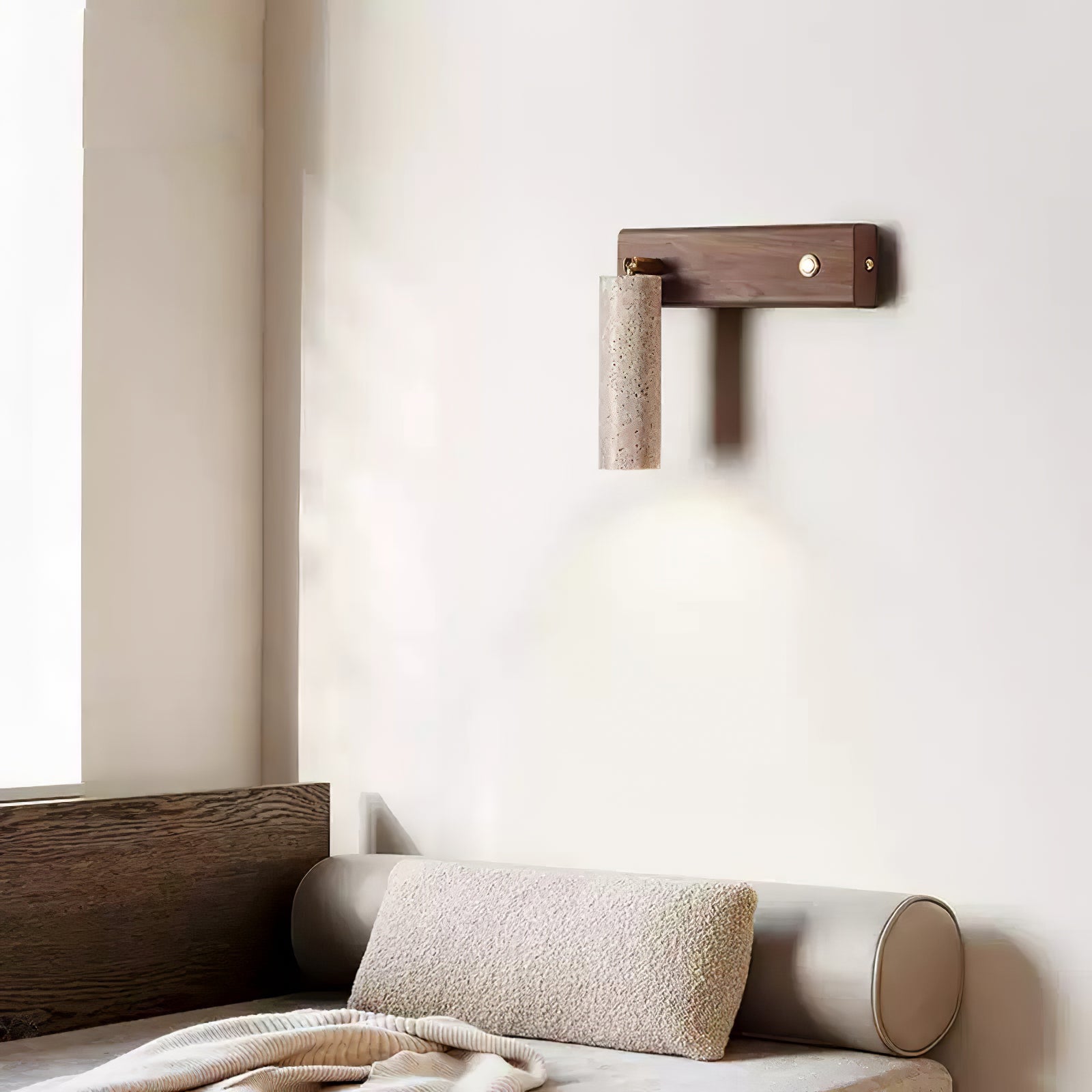 Orpheus - Travertine Torch Wall Lamp