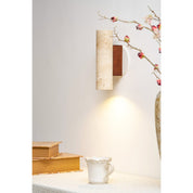Euterpe - Travertine Cylinder Wall Sconce