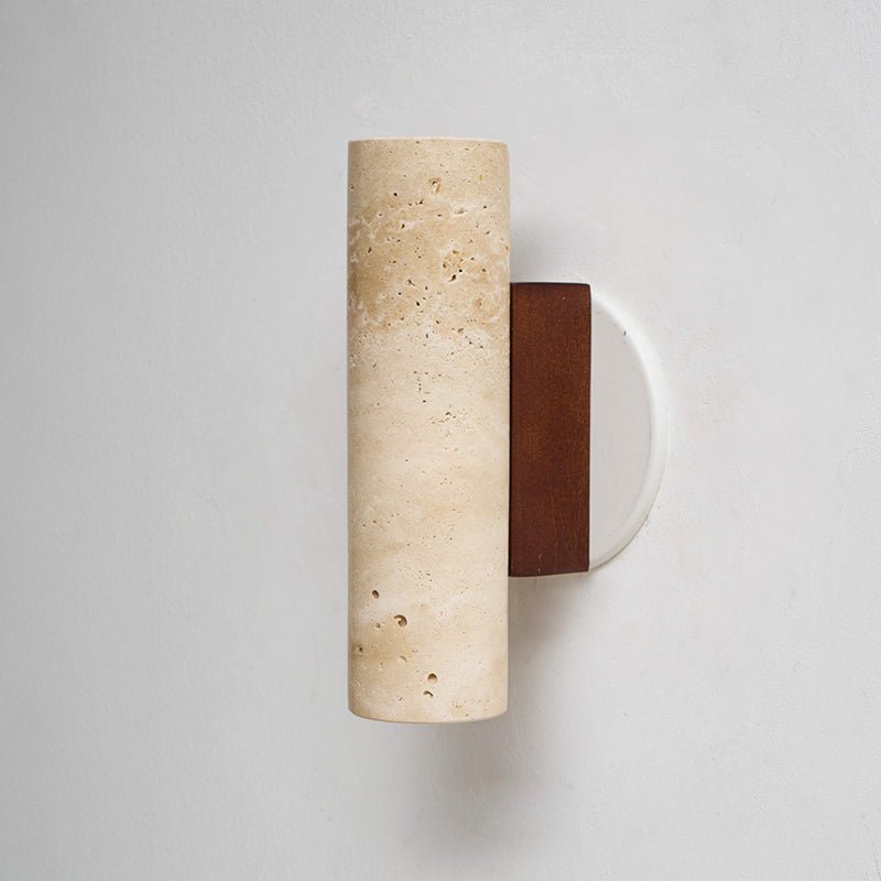 Euterpe - Travertine Cylinder Wall Sconce