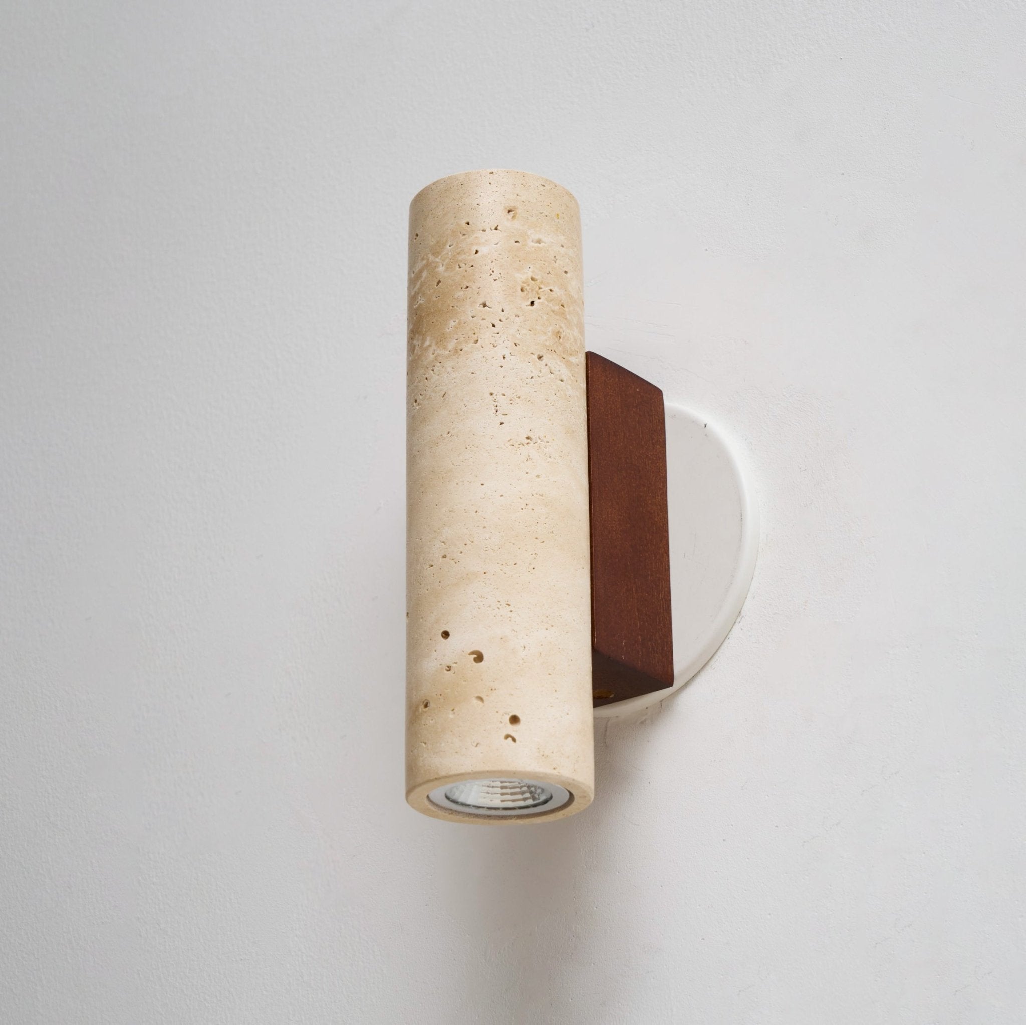 Euterpe - Travertine Cylinder Wall Sconce