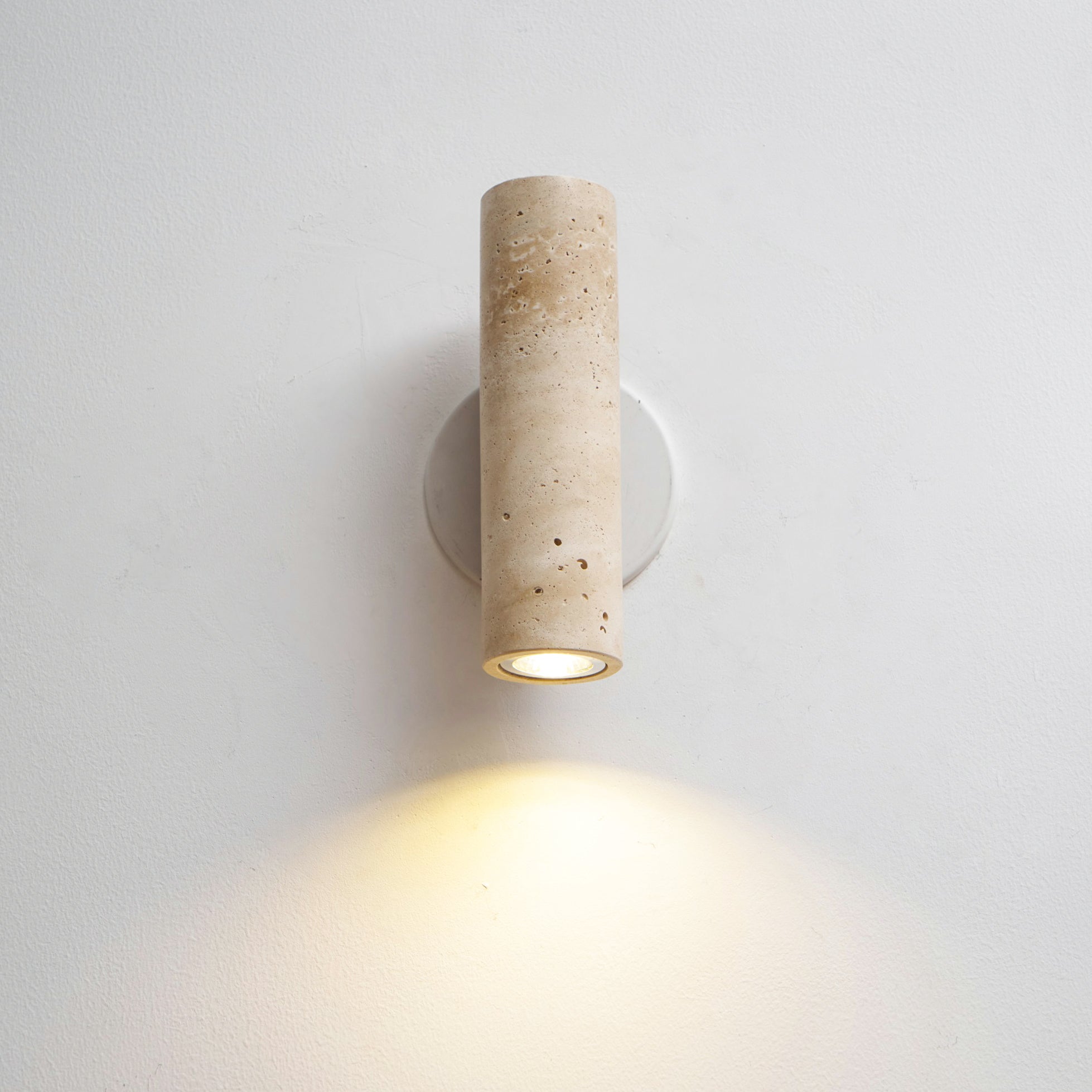 Euterpe - Travertine Cylinder Wall Sconce