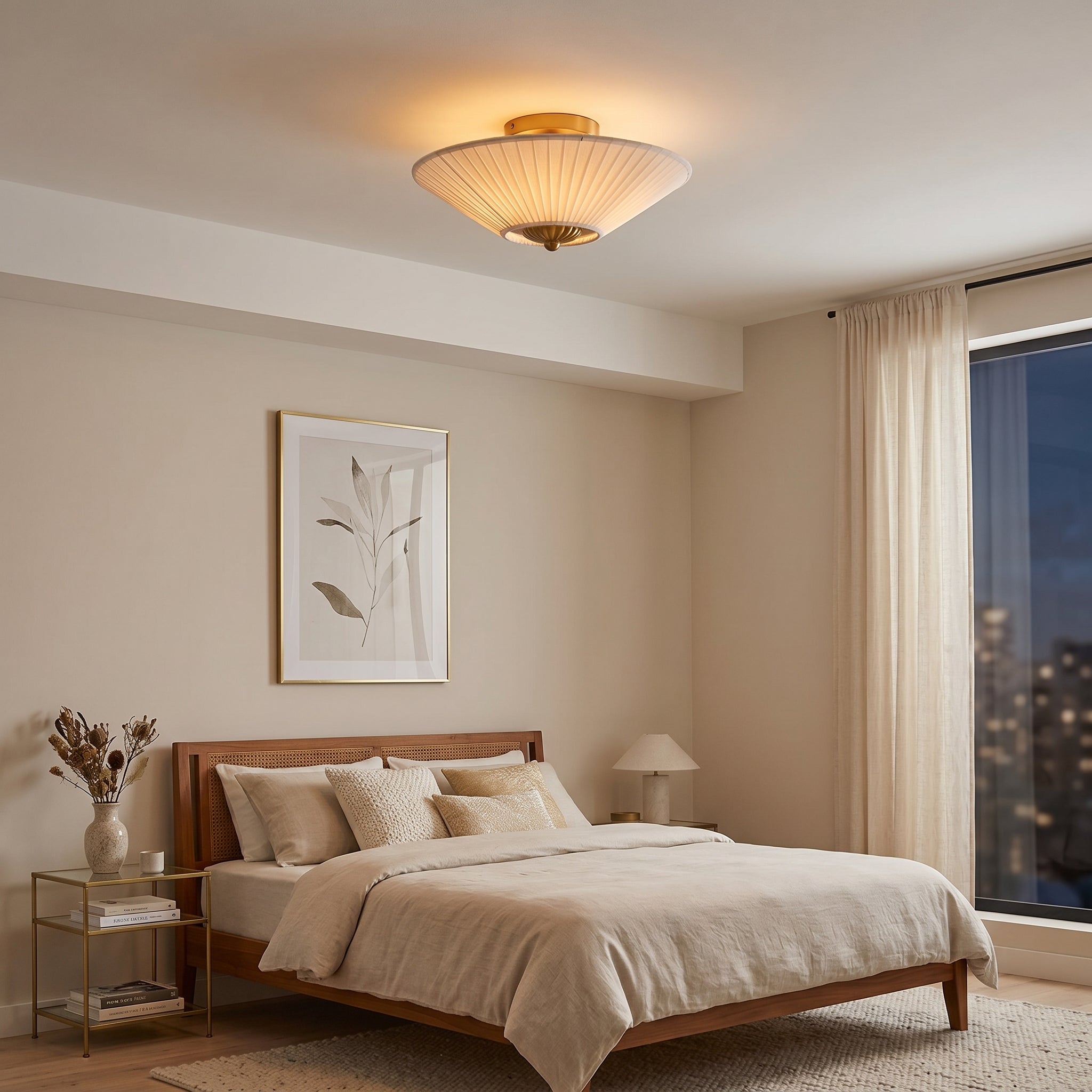 Stephane - Pleated Fabric Ceiling Lamp