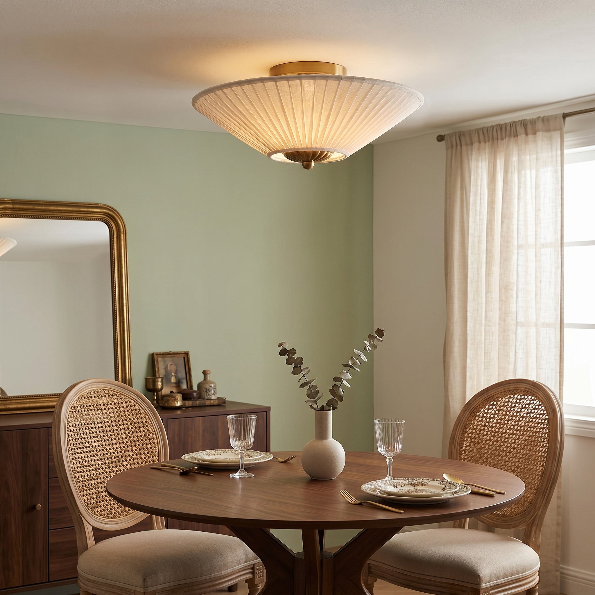 Stephane - Pleated Fabric Ceiling Lamp