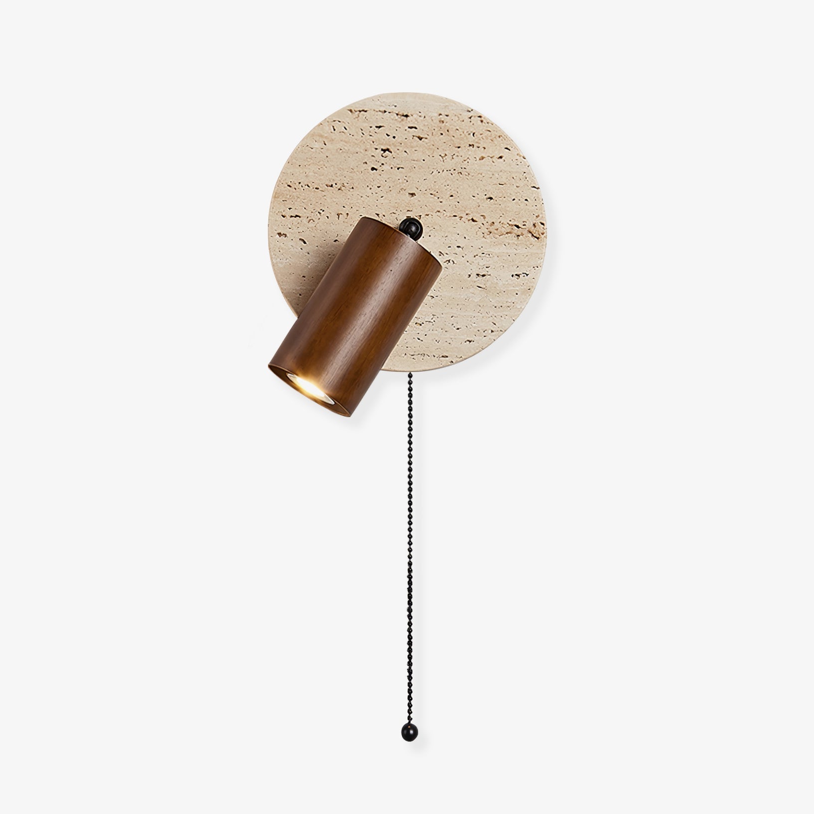 Idmon - Travertine and Wood Wall Lamp