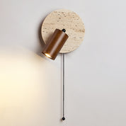 Idmon - Travertine and Wood Wall Lamp
