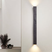 Lethe - Black Travertine Linear Wall Lamp