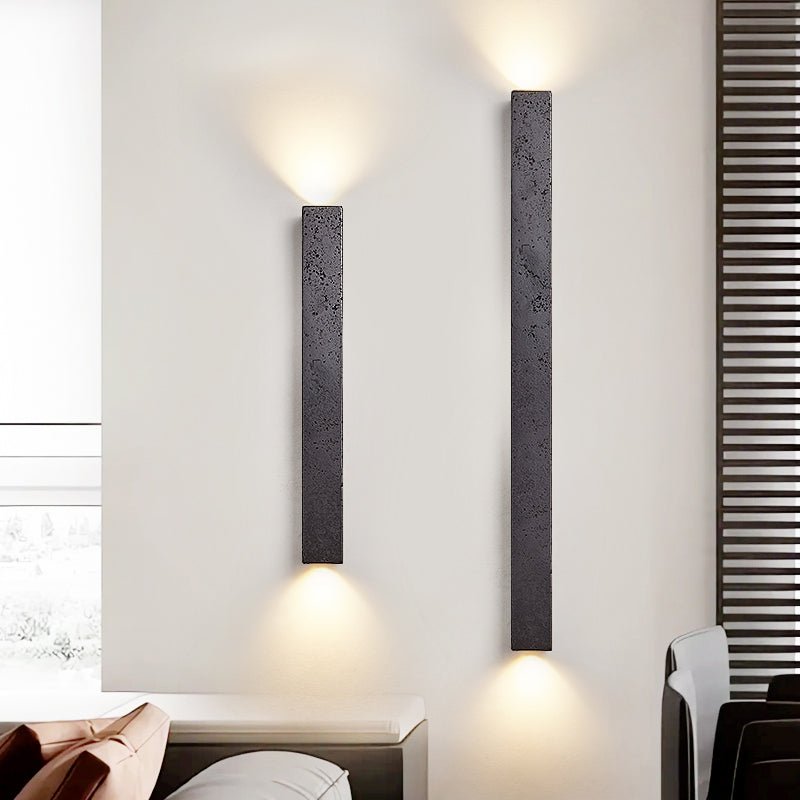 Lethe - Black Travertine Linear Wall Lamp