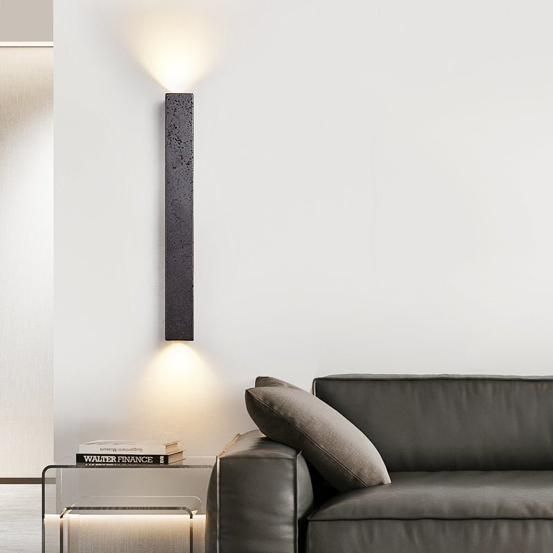 Lethe - Black Travertine Linear Wall Lamp