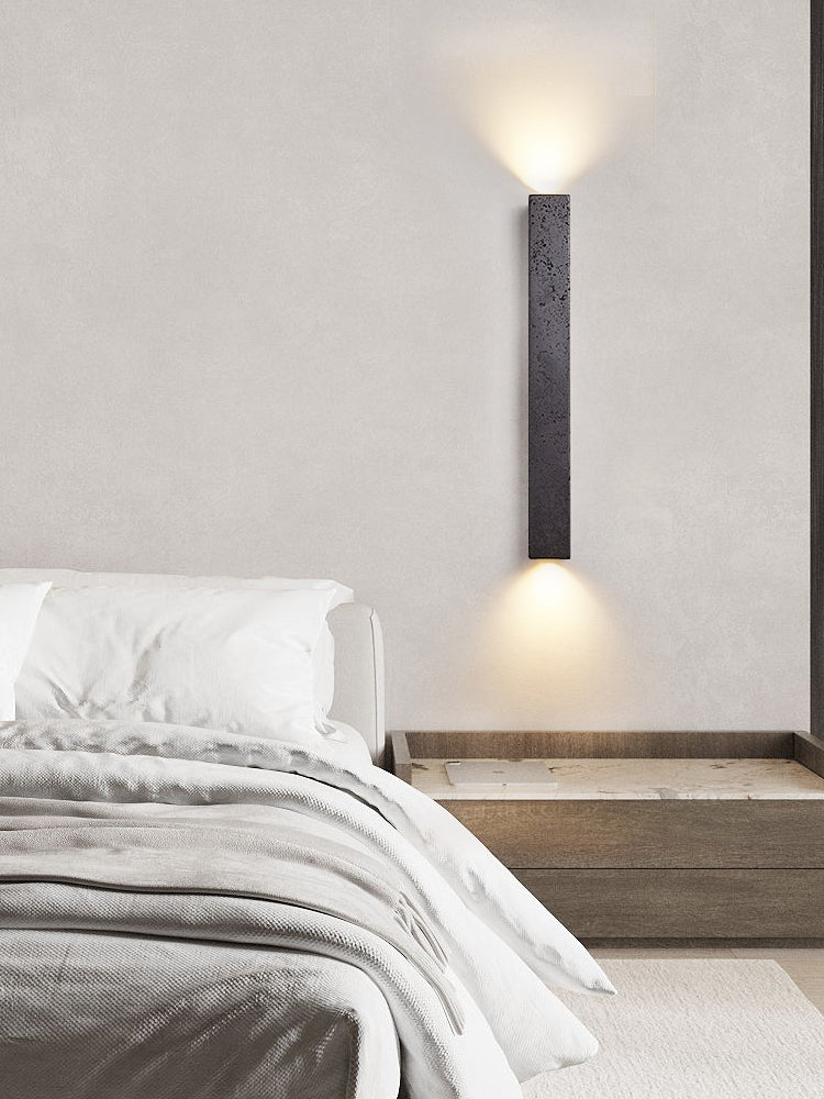 Lethe - Black Travertine Linear Wall Lamp