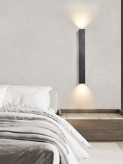 Lethe - Black Travertine Linear Wall Lamp