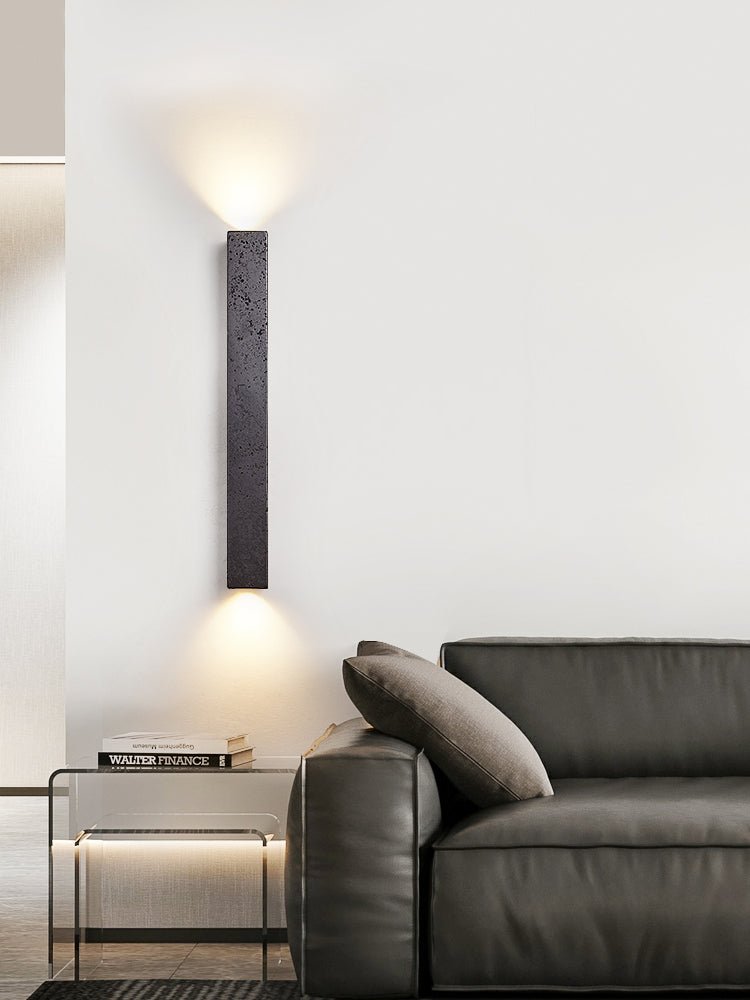 Lethe - Black Travertine Linear Wall Lamp