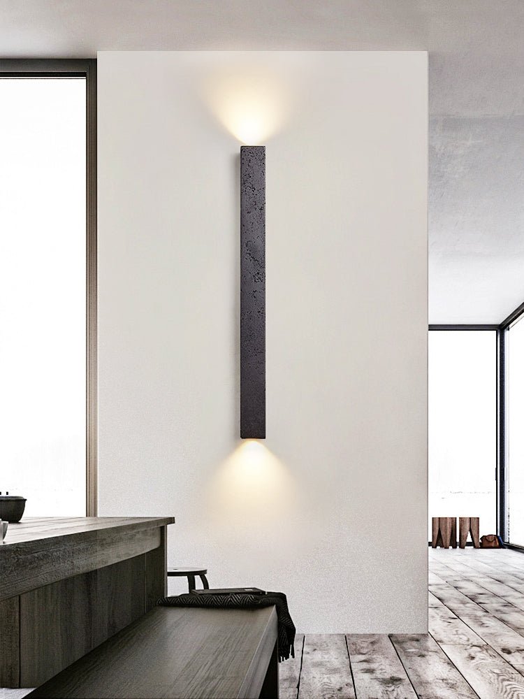 Lethe - Black Travertine Linear Wall Lamp