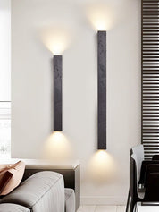 Lethe - Black Travertine Linear Wall Lamp