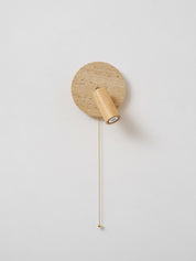 Idmon - Travertine and Wood Wall Lamp