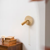 Idmon - Travertine and Wood Wall Lamp