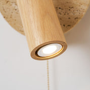 Idmon - Travertine and Wood Wall Lamp