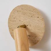 Idmon - Travertine and Wood Wall Lamp