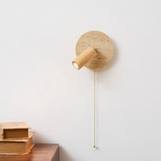 Idmon - Travertine and Wood Wall Lamp