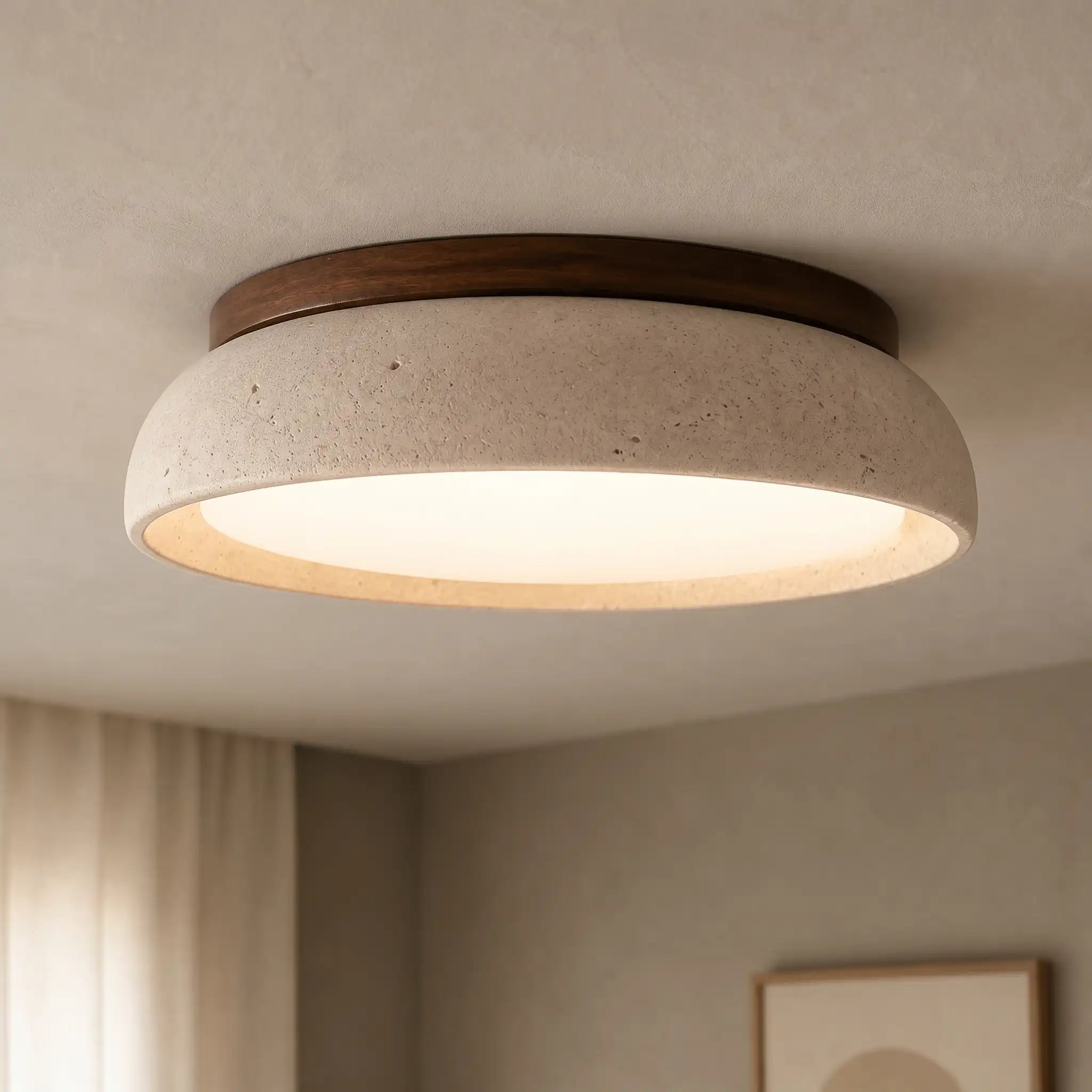 Kalypso - Travertine Flush Mount Ceiling Light
