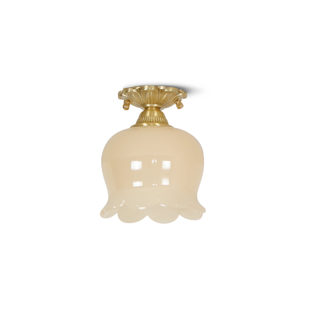 Sandy Brass Tulip Flush Ceiling Light