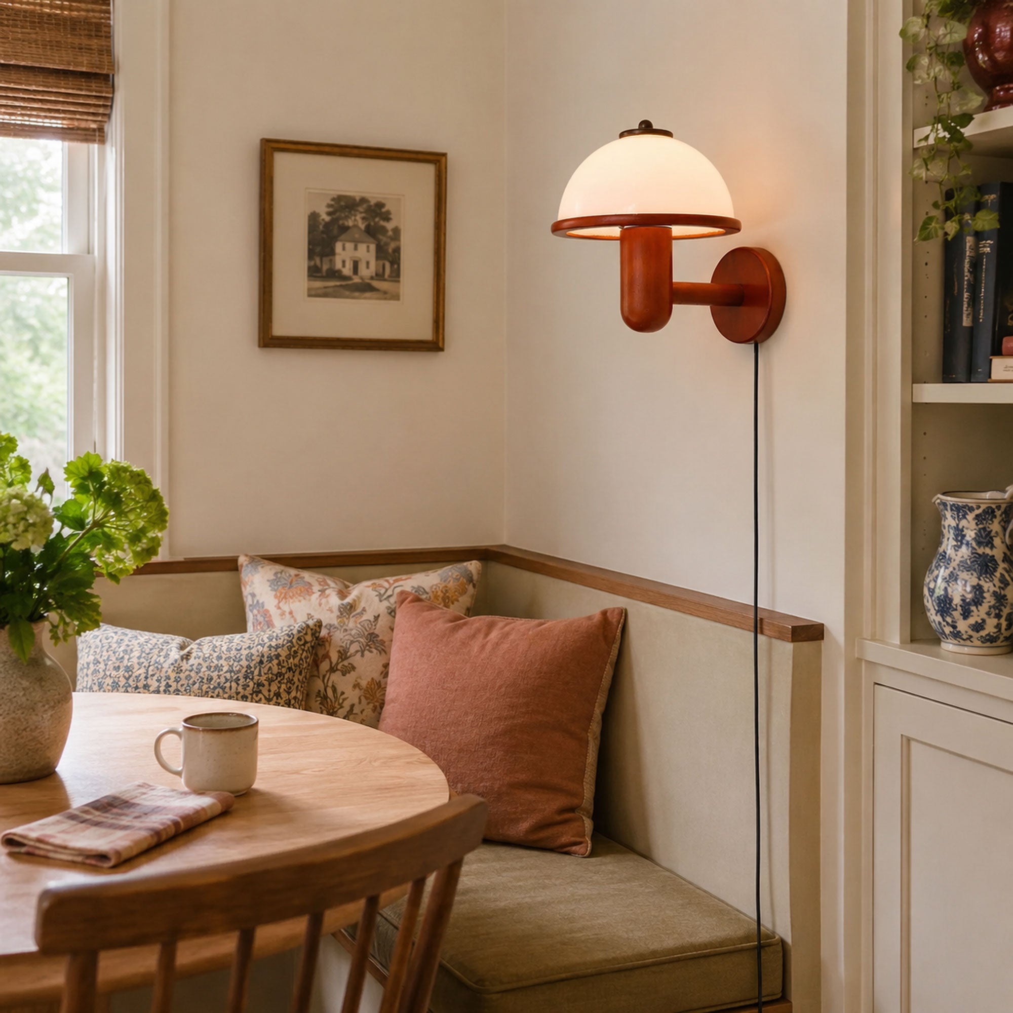 Sophrosyne - Dark Oak Plug-In Wall Lamp