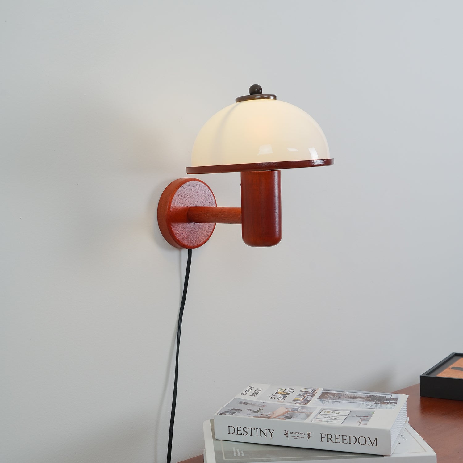 Amaltheia - Dark Oak Plug-In Wall Lamp