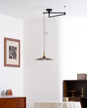 Zeke Walnut Swing Arm Pendant Light – detail 8