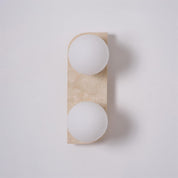 Glauke - Travertine and Glass Globe Plug-In Light