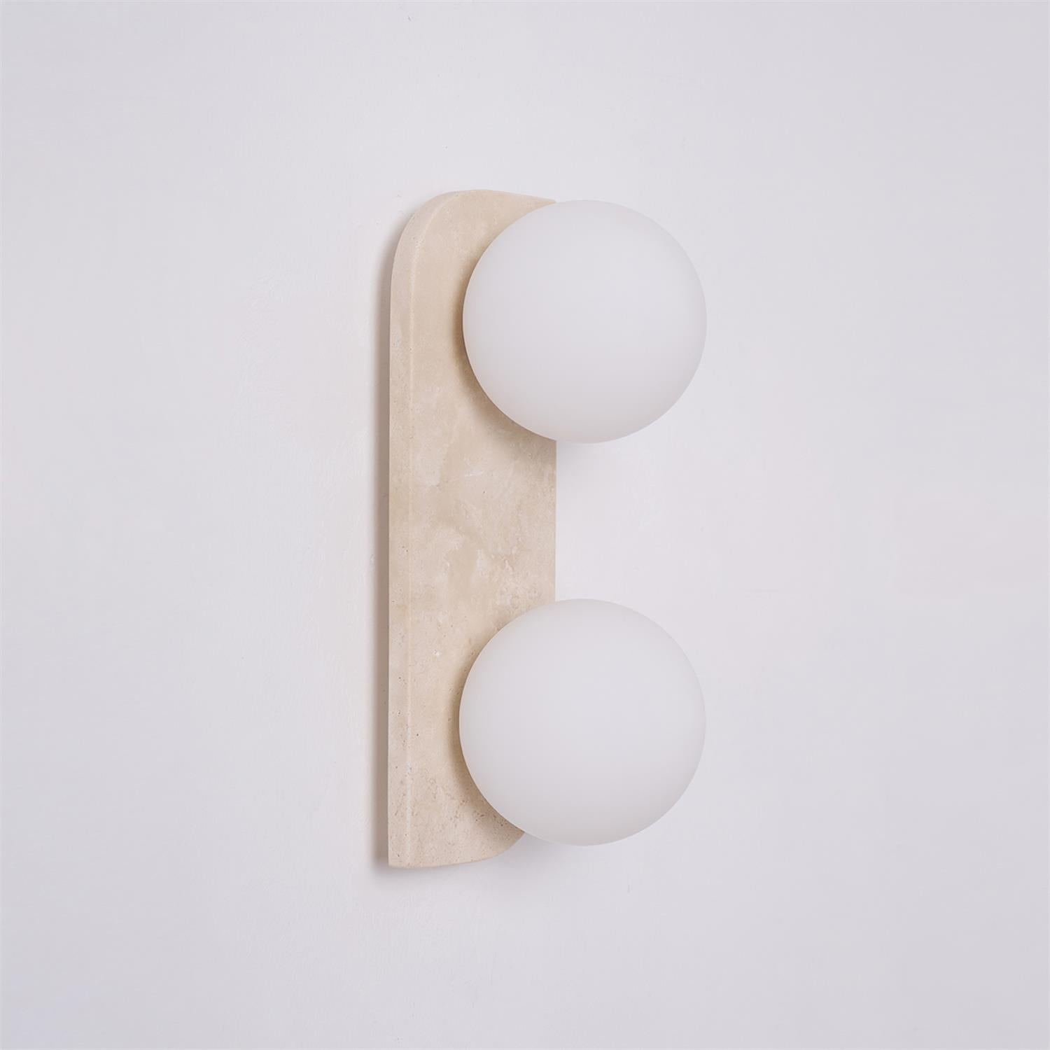 Phaidra - Globe Travertine Wall Light