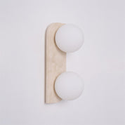 Glauke - Travertine and Glass Globe Plug-In Light