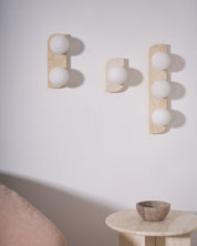 Phaidra - Globe Travertine Wall Light