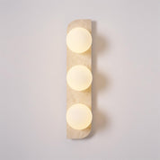 Glauke - Travertine and Glass Globe Plug-In Light